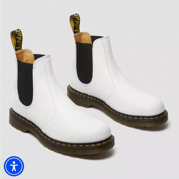 New Dr.Martens 2976 YELLOW STITCH SMOOTH LEATHER CHELSEA BOOTS M10 L11 in White - Picture 4 of 12